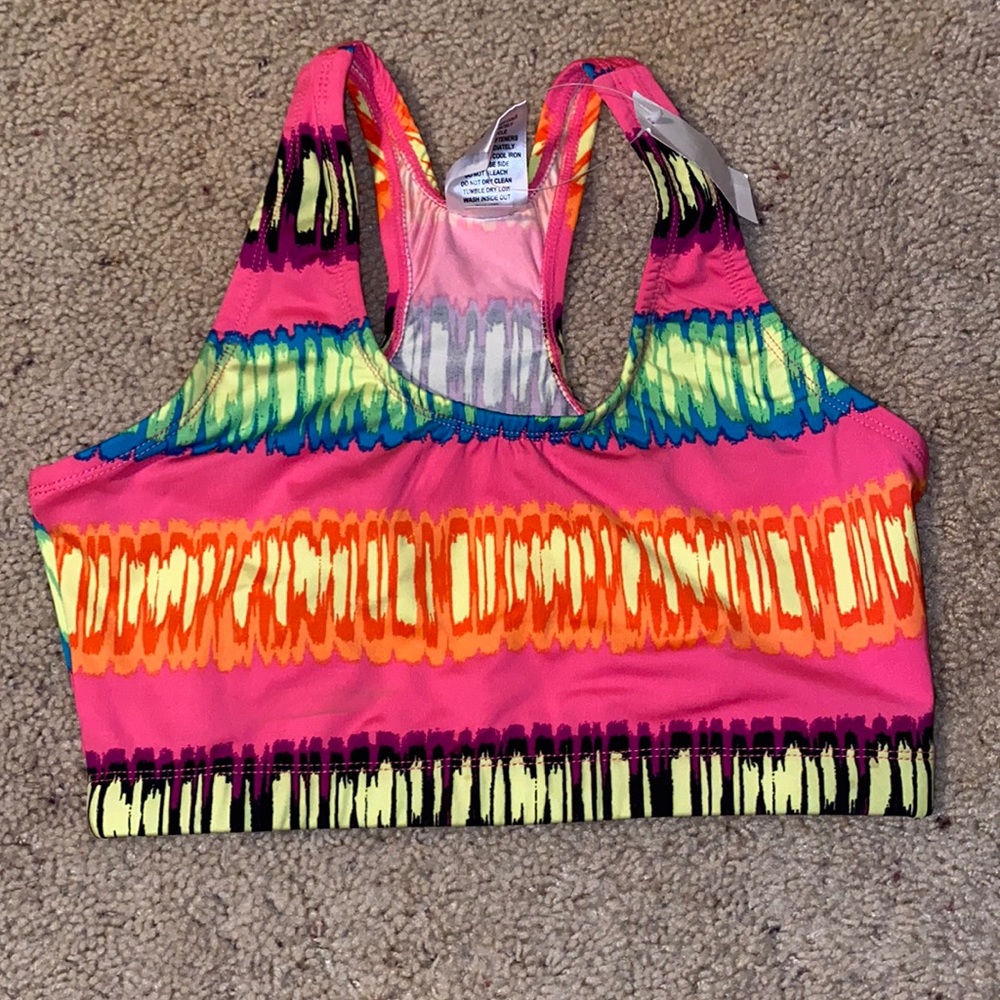 NEON PINK SPORTS BRA